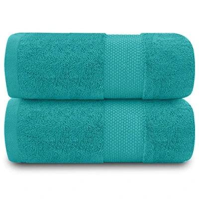 Image of GC GAVENO CAVAILIA 700 GSM Bath Sheets Large Towels 2 Pack Egyptian Cotton Towel Set Quick Dry Soft Feel Teal 90X140