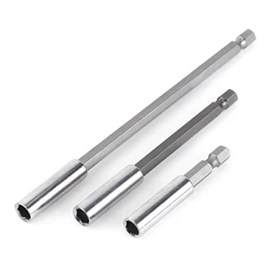 Image of 3Pcs Bit Holder,1/4&quot; Shank Electrical Drill Screwdriver Extension Bar Magnetic Holder Tool