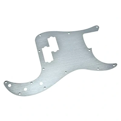 Image of KAISH 13 Hole Metal Aluminium Anodized P Bass Style Pickguard American Modern Standard Pick Guard for Precision Silver