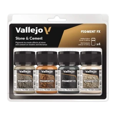 Image of Acrylicos Vallejo&quot;Stone &amp; Cement&quot; Pigments Set,35 ml (Pack of 4)