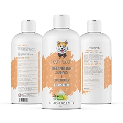 Image of Detangling Dog Shampoo Knot Removing Dematting Detangler Natural Wash Posh Pooch® Moisturising Plant Based Vitamin Rich Fragranced Pet Shampoo, Aloe Vera Exfoliating Infused Alcohol Free Cruelty