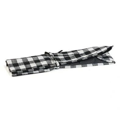 Image of Hobby Gift Knitting Pin Wrap, Monochrome Gingham