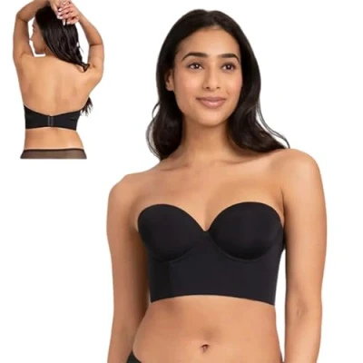 Image of Lucilift Low Back Strapless Bra,Push Up Bandeau Lift Bra,plus size bra，Multi Way Push Bra with Removable Straps (1,38/85A)