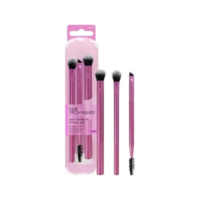Image of Real Techniques Eye Shade and Blend Makeup Brush Trio, for Eyeshadow Liner, Tools Shaping Grooming Brows, Defined Look, Synthetic Bristles, Vegan Cruelty Free, 3 Count