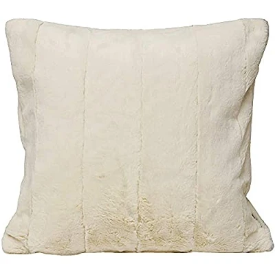 Image of Paoletti Empress Faux Fur Feather Filled Cushion Cream One Size