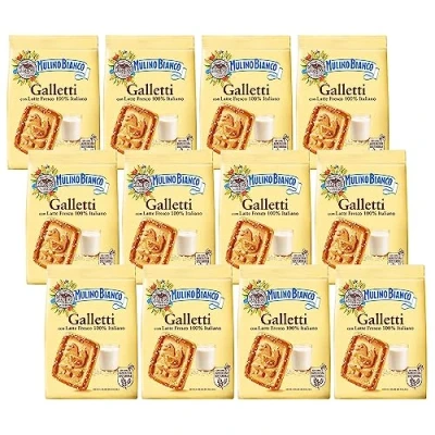 Image of MULINO BIANCO Galletti Crispy shortbread sugar biscuits 350g x 12 packets