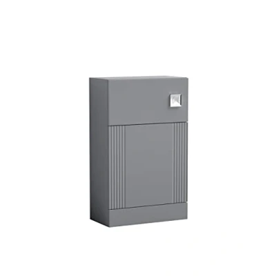 Image of nuie FLT241 Deco Modern Bathroom Floor Standing Part Fluted WC Unit Cistern and Pan Not Included, 500mm, Satin Grey