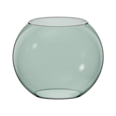 Image of TREND for HOME Green Vase Flowers Fish Bowl Ø 19 cm H: 15.5 Pot Pourri Round Terrarium Plants Glass Hydroponic Coloured Candle Holder Olivia
