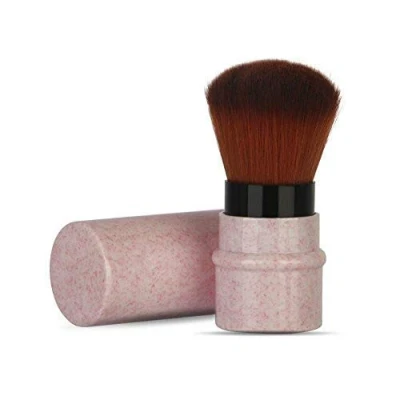 Image of Mini Retractable Powder Brush, Makeup Brush for Blush, Powder, Foundation, Concealer Kabuki Cap with Recycled and Sustainable Materials Cruelty, Travel Cosmetic Brushes