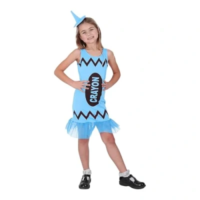 Image of Childs Blue Crayon Fancy Dress Costume Medium School Book Week/World Day Kids Novelty
