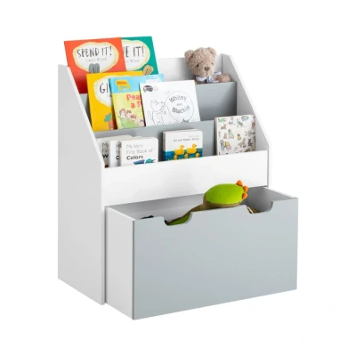 Image of SoBuy® KMB17 HG, Children Kids Bookcase Book Shelf Storage Display Rack Organizer Holder, Drawer on Wheels