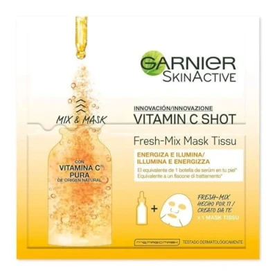 Image of Garnier Fresh Mix Tissue Mask, Vitamin C Brightening Face Sheet Shot Mask 33 g