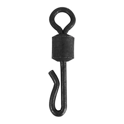 Image of Alomejor 25pcs Fishing Hook Quick Change Swivels, Stainless Steel, Matte Black, 4# (UK 8#)
