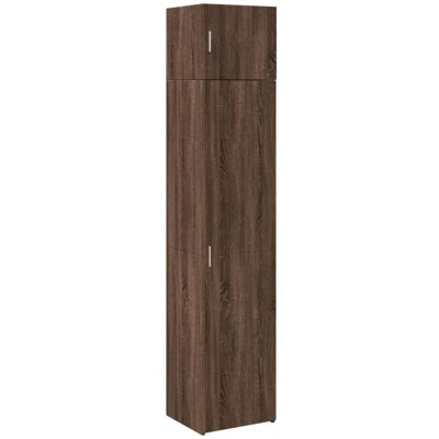 Image of vidaXL Slim Storage Cabinet Brown Oak 45x42.5x225 cm Engineered Wood