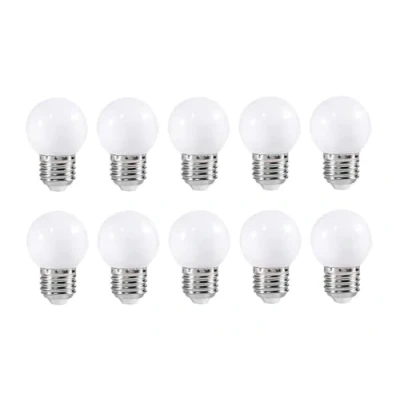 Image of ZFQ 10 Pack E27 Cool White LED Light Bulbs 2W G45 Golf Ball Mini Globe Bulb Lighting for Outdoor Indoor String Patio Garden Party Decoration, Christmas, Tree, Fairy Night Lights