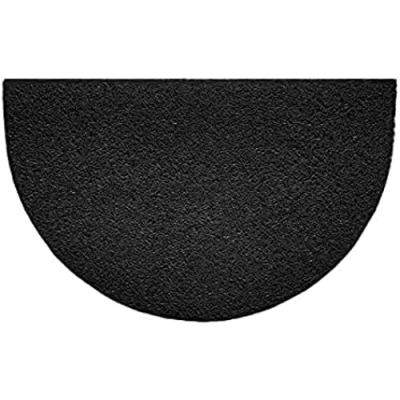 Image of Nicoman Embossed Halfmoon Half Circle Door Mat Dirt Trapper Jet Washable Doormat 70x44cm (Black, PLAIN) Use Outdoor ONLY