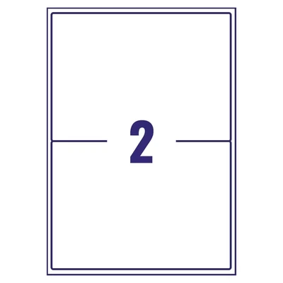 Image of Avery Printable, Customisable Parcel Shipping Labels, Inkjet Printers, 2 Labels Per A4 Sheet, 200 Quickdry (J8168), White, 100 Sheets
