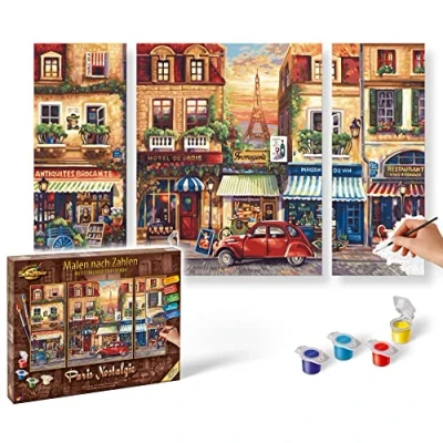 Image of Schipper 609260626 &quot;Paris Nostalgiey Triptychon Paint By Numbers Board