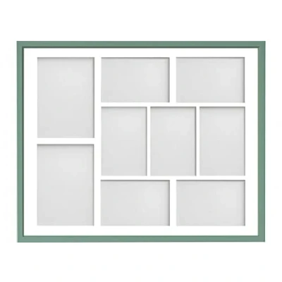Image of Frame Company Drayton Multi Aperture Photo Frame, Green, 20x16 for 6x4 inch (x7) 7x5 (x2)