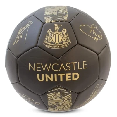 Image of Hy Pro Officially Licensed Newcastle United F.C. Signature Football Phantom, Size 5, NUFC, Training, Match, Merchandise, Collectible For Kids and Adults