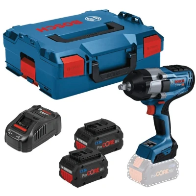 Image of Bosch Professional BITURBO GDS 18V 1000 Cordless Impact Driver (1000 Nm Tightening Torque, 1600 Breakaway 2 x ProCORE18V 5.5Ah rech. Batteries, GAL 1880 CV Quick Charger, in L BOXX 136)