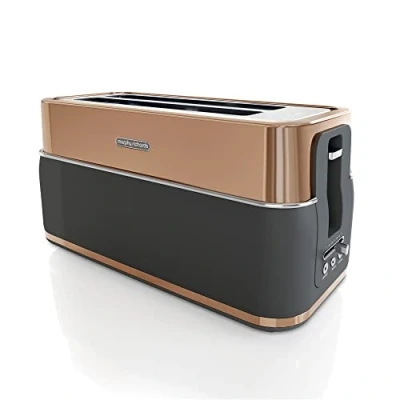 Image of Morphy Richards Signature Opulent 4 Slice Toaster, 2 Slots, Variable Browning, Width Removable Crumb Tray, Non Slip, 1800W, Copper, 245742