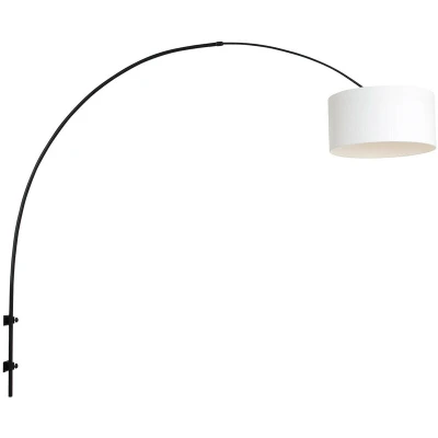 Image of Sparkled Light Wall Lamp with Shade Matt Black, White Hood