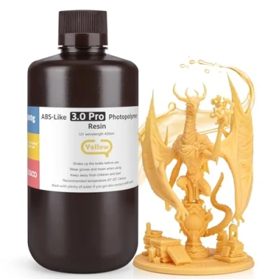Image of ELEGOO ABS Like Resin 3.0 Pro Resin, UV 3D Printer with Strong Scratch Resistance and Impact Resistance, Photopolymer for LCD Yellow 1000g