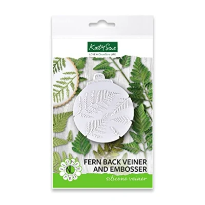 Image of Flower Pro Fern Back Veiner/Embosser Silicone Mould for Cake Decorating &amp; Craft by Katy Sue Designed to Complement The Ferns (for Purchase Separately)