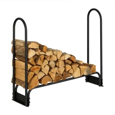 Image of Relaxdays Firewood Rack, Black, 90 x 110 29 cm