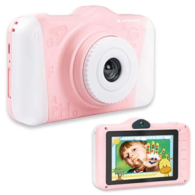 Image of AgfaPhoto Kids camera Realikids Cam 2 HD Digital for with SD card slot up to 32GB 3.5&quot; LCD screen Lithium battery and ergonomic design toy solid handle Pink
