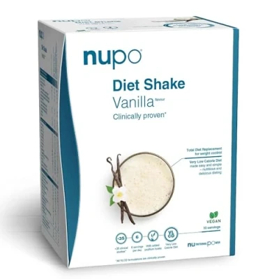 Image of NUPO diet shake Vanilla Vegan premium shakes for weight management I Clinically proved meal replacement control 10 Servings Very Low Calorie Diet, GMO Free