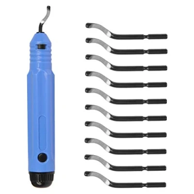 Image of DODUOS Hand Deburring Tool Set, Manual Cutter Burr Remover Handle with 10 Replacement Deburr Blades, Kit Tools for Metal Aluminum Plastic Copper Pipe Wood