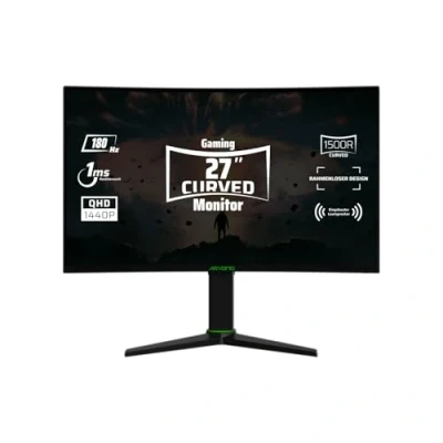 Image of Aryond A27 V2 Gaming Curved Monitor 27 inch 180 Hz QHD (2560x1440) Display 1ms Response Time HDR 10 FreeSync G Sync 119.9% ​​ SRGB 2*Ω8 x 2W Speakers HDMI Connection