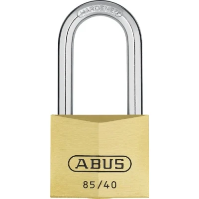 Image of ABUS 02509 40mm Long Shackle Service Brass Padlock with 709 Alike Keyed