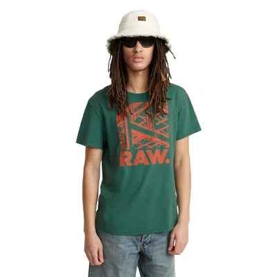 Image of G STAR Raw Men&#039;s Construction R T Shirt, Green (Blue Spruce D24685 c506 g282), L