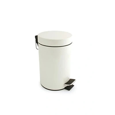 Image of Charles Bentley Pedal Bin White Metal 3L