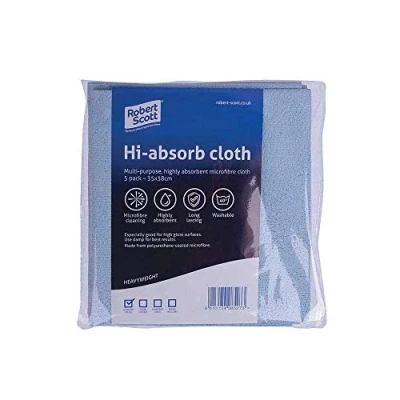 Image of Robert Scott Hi Absorb Microfibre Cloth Blue (5 Pack) 103986BLUE