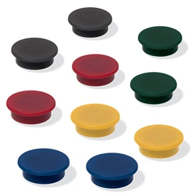Image of SIGEL MU197 Magnets for WhiteBoards / magnetic Boards fridge, Ø 2.5 cm, Black/Red/Yellow/Green/Blue, 10 Pieces