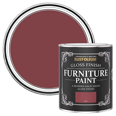 Image of Rust Oleum Red Furniture Paint in Gloss Finish Soho 750ml