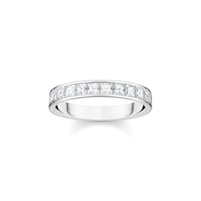 Image of Thomas Sabo Sterling Silver Ring White Stones pavé Recycled 925 Silver, Women, TR2358 051 14 54
