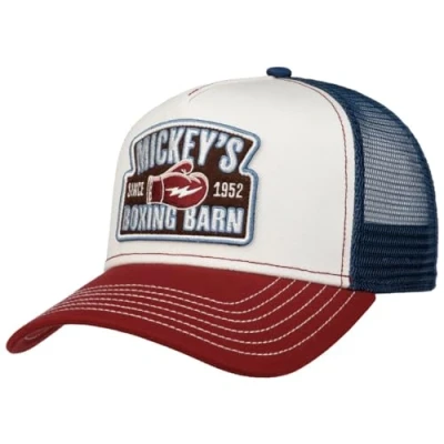 Image of FWS Boxing Barn Trucker Cap Men Baseball mesh Snapback, with Peak, Peak Spring Summer One Size Blue White