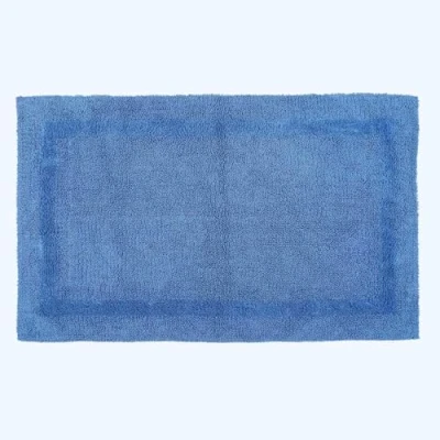 Image of HOMESCAPES Extra Large Bath Mat, Luxury 1600gsm Super Soft 100% Cotton, Reversible Bathroom Mats Non Slip, Washable, Absorbent, Quick Dry, Cobalt Blue Rug, 70 x 120 cm