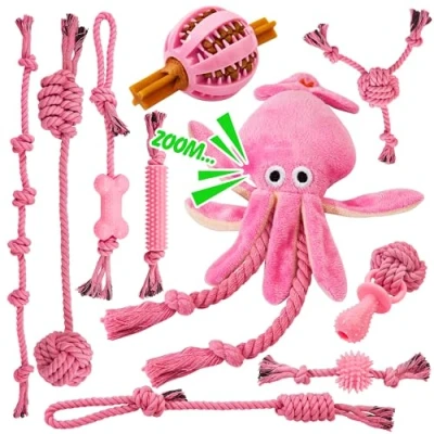 Image of Ystars 10 Pcs Puppy Toys for 8 38 Weeks,Durable Teething Hard Ropes and Rubbers,Puppy Chew Energetic Puppies Play Training,Dog Small Dogs
