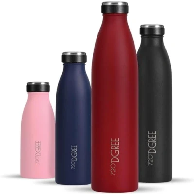 Image of 720DGREE Vaccum Insulated Water Bottle “milkyBottle“ 750 ml Insulated, Leakproof, BPA Free, Thermo Flask For Sports, Gym, Fitness, School, Kids, Travel, Outdoor, Hot, Cold &amp; Carbonated Drinks