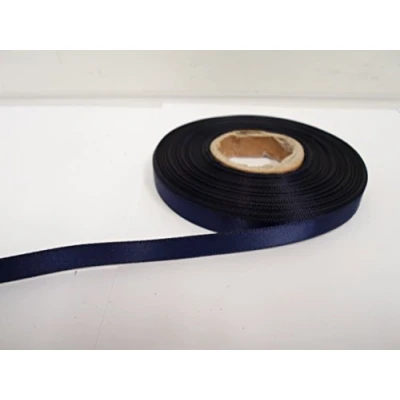 Image of 1 roll of 10mm Satin Ribbon x 25 metres Navy Dark Blue Double Sided 10 mm 1cm