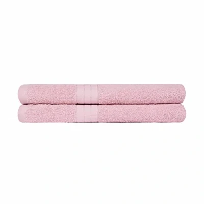 Image of Brentfords 100% Cotton Bath Towels Premium Quality, Super Absorbent &amp; Quick Drying Large Bathroom Towel Luxury Set of 2 70 x 115cm Blush Pink