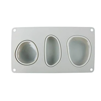 Image of Rayher 36107000 Silicone Casting Mould for Concrete, Plaster of Paris, Resin, Wax and Soap, Tray with Three Different Stone Shapes, 14.5 x 26 3.5 cm