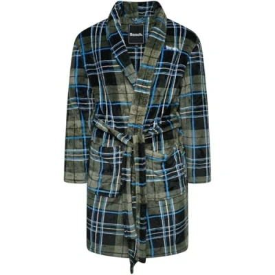 Image of Bench Mens Stymo Soft Bath Robe Dressing Gown Pockets Black/Khaki S/M
