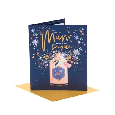 Image of UK Greetings Mother&#039;s Day Card for Mum from Daughter Perfume &amp; Flowers Design
